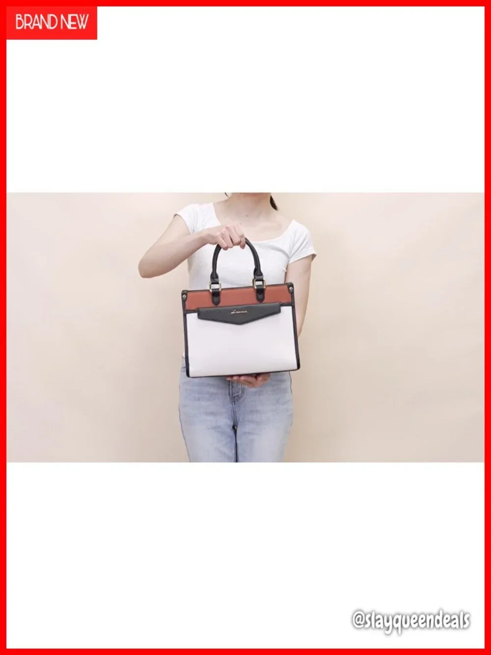 PU Leather Satchel Tote Purse with Crossbody Strap